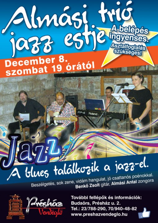 Almási Jazz Trió koncert  - Almási Trió Jazz Estje