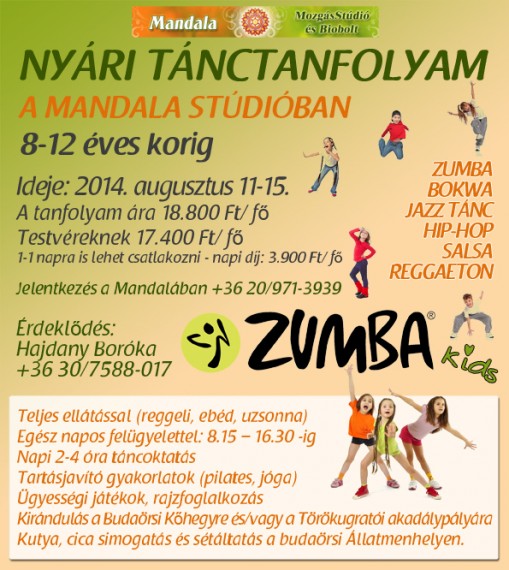 Mandala Nyári Tánctanfolyam - Zumba  - Nyári Tánctanfolyam